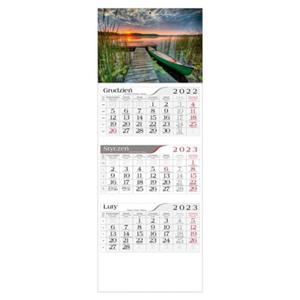 Kalendarz trjdzielny CRUX 2023 ZACHD NAD JEZIOREM /GM-305-T11-BIAY/ - 2871494991