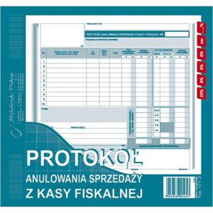 Druk "Protok Anulowania Sprzeday z Kasy Fiskalnej" MICHALCZYK I PROKOP 2/3 A4 171-2 - 2873260878