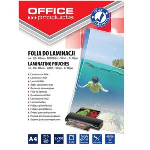 Folia do laminowania A4 216x303Mm 100mic OFFICE PRODUCTS 100szt /20325425-90/ - 2873261736