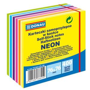 Notes samoprzylepny 76x76 mm 400 kartek neonowy mix kolorw DONAU /7574011pl-99/ - 2873261791