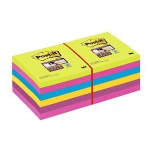 Notes samoprzylepny 76x76mm 1x90 kartek 654-12ssuc neonowy 3M POST-IT SUPER STICKY mix kolorw /3M-70005252062/ - 2873265615