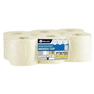 Papier toaletowy jumbo celuloza biay 2-warstwowy 2x16g 120m gofrowany MERIDA TOP CENTER PULL 6szt. /PTB703/ - 2874048356