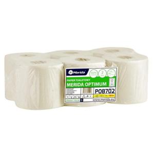 Papier toaletowy jumbo makulatura biay 2-warstwowy 2x17g 120m gofrowany MERIDA OPTIMUM CENTER PULL 6szt. /POB702/ - 2874048357