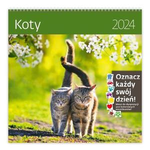 Kalendarz wieloplanszowy miesiczny z naklejkami SZTUKA RODZINNA 2024 koty 1szt. /LP51-24/ - 2877432540