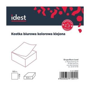 Kostka biurowa kolorowa klejona 85x85x35mm IDEST 1szt. - 2877432626