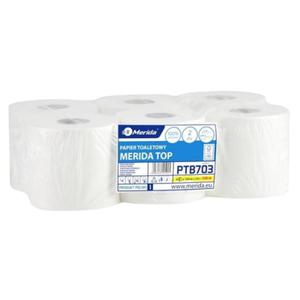 Papier toaletowy jumbo celuloza 2-warstwowy biay 2x16g 120m gofrowany MERIDA TOP CENTER PULL 6szt. - 2877432637