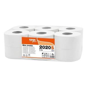 Papier toaletowy jumbo celulozowo-makulaturowy 2-warstwowy biay 250m CELTEX SAVE PLUS 12szt. - 2877432638