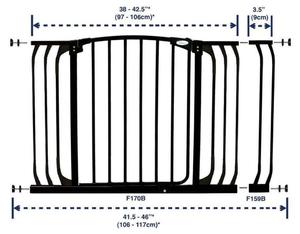 Bramka rozporowa Chelsea, 97-106(506)cm, Dreambaby - czarna - 2856565177