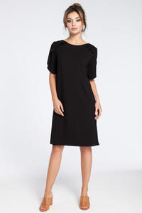 CM3032 Elegancka sukienka midi z falbankami - czarna - 2852733613
