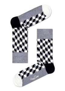 Skarpetki Happy Socks - FO01-901 - szare z biao - czarnymi kwadratami - 2840823696