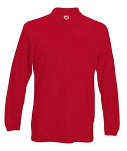 Koszulka Premium Long Sleeve Polo Fruit of the Loom 633060 40 - czerwone - 2832403631