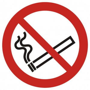 Znak ostrzegawczy: "Zakaz palenia tytoniu" - Solidna pyta PCV 10,5 cm x 10,5 cm - 2874550726