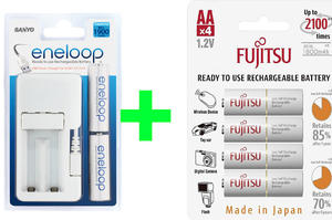 adowarka mobilna USB SANYO MDU01 + 4 akumulatorki AA (paluszek) FUJITSU + BOX GRATIS - 2859600765