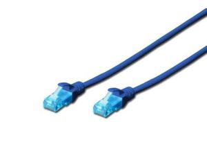 Patch cord RJ45/RJ45 U/UTP kat. 5e 0,25m AWG 26/7 PVC Niebieski - 2875751240