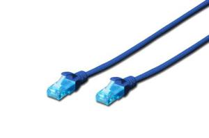 Patch cord U/UTP kat.5e PVC 1m Niebieski - 2867879224