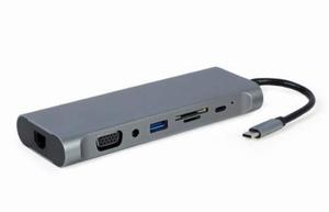 Hub USB-C HDMI DP VGA 4xUSB 3.1 USB-C PD audio card reader GbE - 2876873504