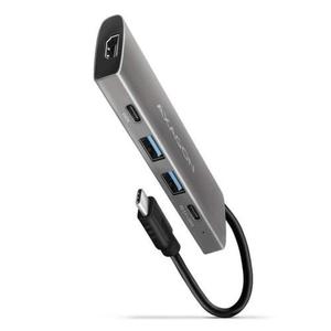 Wieloportowy hub szerokopasmowy HMC-5G2 2x USB-A + 2x USB-C + HDMI, USB-C 3.2 Gen 2 10Gbps, PD 60W, 13cm USB-C kabel - 2878001566