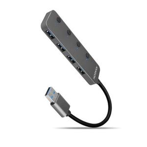 Hub 4-portowy HUE-MSA USB 3.2 Gen 1 switch, metalowy, micro USB, 20 cm USB-A kabel - 2871672297