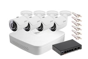 Zestaw monitoringu IP Dahua NVR 4 kamery tubowe 2MPx - 2877897722