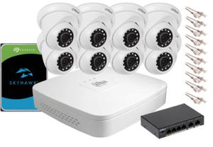 Zestaw monitoringu IP Dahua NVR 1TB 8 kamery kopuowe 2MPx - 2876582262