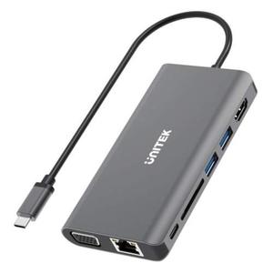 HUB 8-w-1 USB-C 3.1; HDMI; VGA; RJ45; SD; PD 100W; D1019B - 2877897766