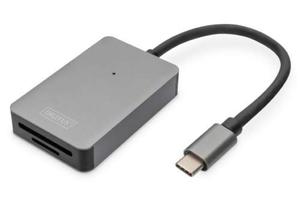Czytnik kart USB-C, 2-portowy UHS-II SD4.0 TF4.0 High Speed, aluminiowy, Szary - 2877667009