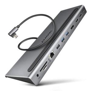 HMC-4KX3 Wieloportowy hub USB 5Gbps, 3x USB-A, 2x HDMI + DP + GLAN + SD/microSD + audio, PD 100W - 2875495880