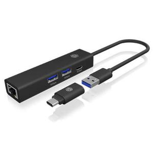 Hub IB-HUB1439-LAN 4w1 HUB, 1x USB-C, 2xUSB-A, 1x LAN - 2877337748