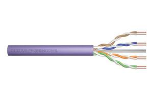 Kabel teleinformatyczny instalacyjny kat.6, U/UTP, Eca, drut, AWG 24/1, PVC, 305m, fioletowy, karton - 2877434261