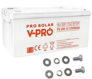 AKUMULATOR VOLT POLSKA DEEP CYCLE VPRO SOLAR 12V 260AH VRLA BEZOBSUGOWY - 2877667418