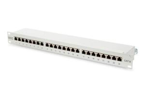 Digitus Patch panel 19" 24 porty, kat.6, S/FTP, 1U, wspornik kablowy, szary (kompletny) - 2876580971