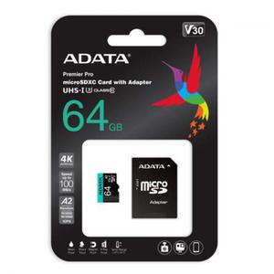 Adata Karta pamici microSD Premier Pro 64GB UHS1 U3 V30 A2 + adapter - 2877123541