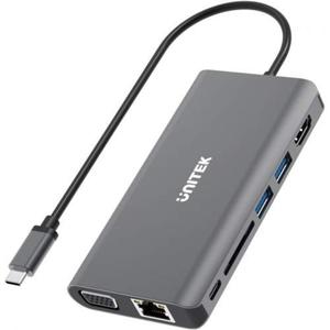 Unitek HUB 8-w-1 D1019A USB3.1 Typ-C + 2xUSB + HDMI + VGA + GIGA + SD - 2874996123