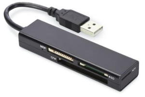 EDNET Czytnik kart 4-portowy USB 2.0 HighSpeed (Compact Flash, SD, Micro SD/SDHC, Memory Stick), czarny - 2873947163