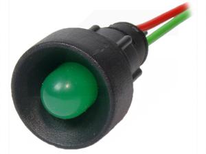 Kontrolka LED 10mm 12V-24V AC/DC zielona / KLP-10/G