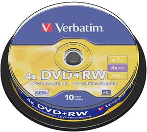 DVD+RW 4,7GB VERBATIM luz 1szt - 2869748056