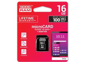 Karta SD 16GB micro+adaptor GOODRAM class 10 - 2864620756