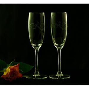 Grawerowane kieliszki do szampana - ornament - 2823553008