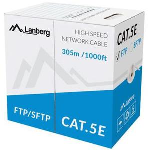 Lanberg Kabel komputerowy teleinformatyczny Kat.5e drut FTP 4x2x0,5 (305m) - 2866602670