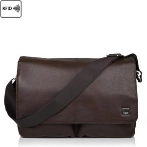 Knomo Kobe - torba skrzana na rami do notebooka 15" (brzowa) - 2859480264