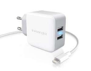 Innergie PowerCombo Pro - adowarka sieciowa z kablem Lightning 2xUSB 21W - 2859480434