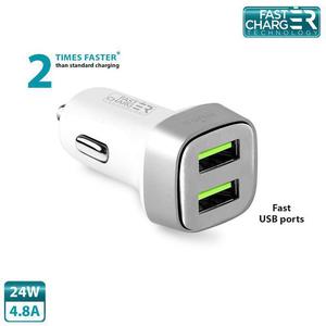 PURO Mini Car Fast Charger - Uniwersalna adowarka samochodowa 2 x USB 4.8 A (biay) - 2859480671