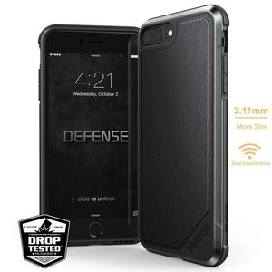 X-Doria Defense Lux - Etui aluminiowe iPhone 8 / 7 Plus (Black leather) - 2859480714