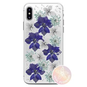 PURO Glam Hippie Chic Cover - Etui iPhone XR (prawdziwe patki kwiatów fioletowe)