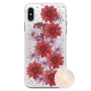 PURO Glam Hippie Chic Cover - Etui iPhone Xs Max (prawdziwe patki kwiatów czerwone)