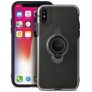 PURO Magnet Ring Cover - Etui iPhone Xs / X z magnetycznym uchwytem na palec (czarny) - 2859480997