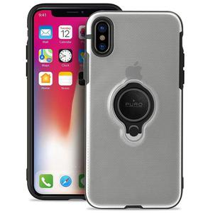 PURO Magnet Ring Cover - Etui iPhone Xs / X z magnetycznym uchwytem na palec (przezroczysty) - 2859480998