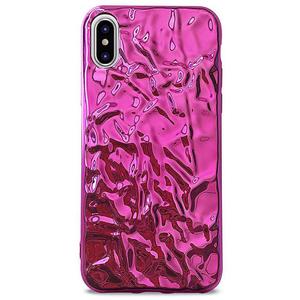 PURO Glam Metal Flex Cover - Etui iPhone Xs / X (metaliczny efekt róowy)