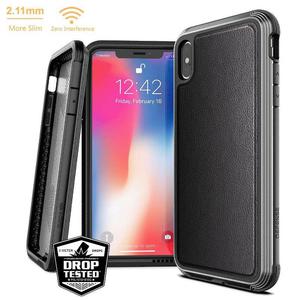 X-Doria Defense Lux - Etui pancerne iPhone Xs Max (czarna skra) - 2859481075