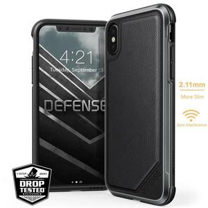 X-Doria Defense Lux - Etui pancerne iPhone Xs / X (czarna skra) - 2859481086